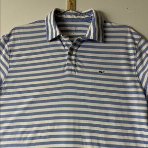 Vineyard Vines Men's Polo in Blue and White Stripes